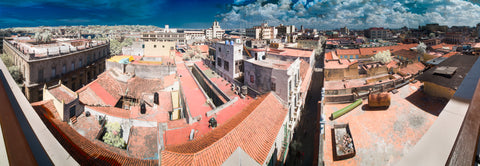 Color infrared panorama of Hotel Ambos Mundos Rooftop View, Havana, Cuba