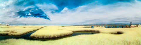 Color infrared panorama of Boardwalk at Grays Beach, Yarmouth