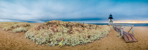 Color infrared panorama of Brant Point Light Station at Dawn, Nantucket