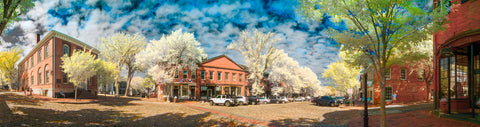 Color infrared panorama of Centre Street, Nantucket