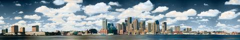 Color infrared panorama of Boston Skyline