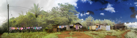 Color infrared panoramic photo of Drying Laundry, Viñales