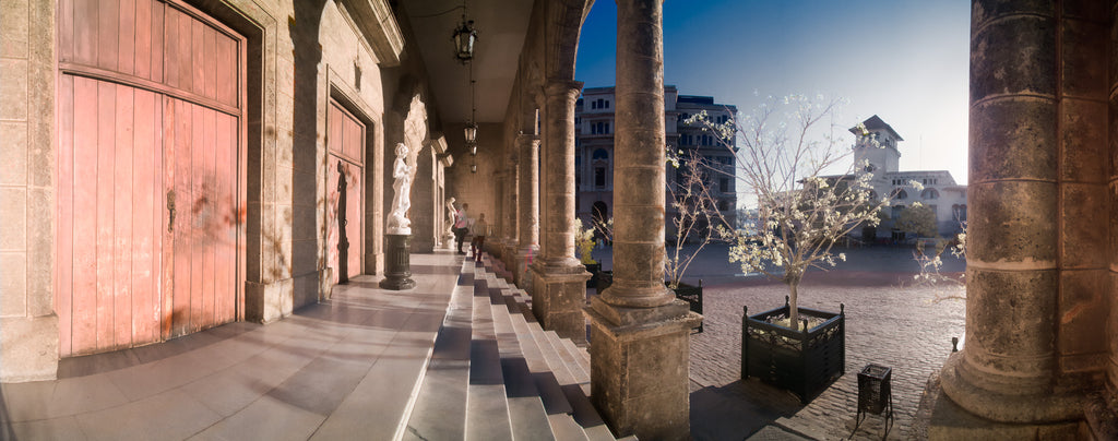 Color infrared panorama of Plaza San Francisco, Havana, Cuba