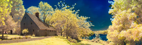 Color infrared panorama of Hoxie House, Sandwich