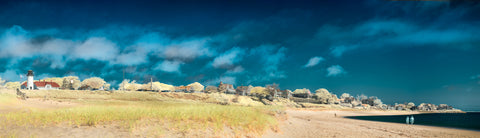 Color infrared panorama of Lighthouse Beach, Chatham