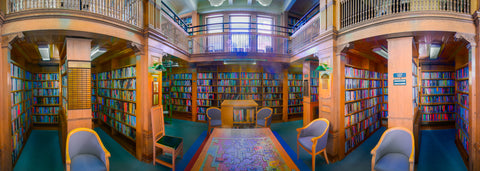 Color infrared panorama of Eldredge Public Library, Chatham