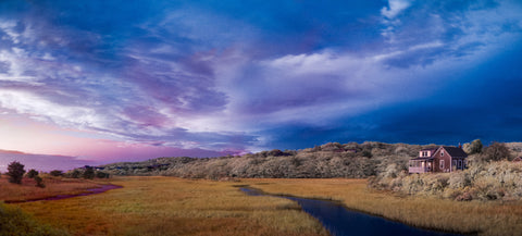 Color infrared panorama of Salt Marsh, Menemsha Village, Martha’s Vineyard
